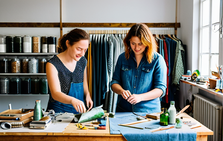 에코크리에이션을 위한 지속 가능한 자원 관리 - Upcycling Workshop**
"A bright and airy studio space filled with people engaged in upcycling projec...